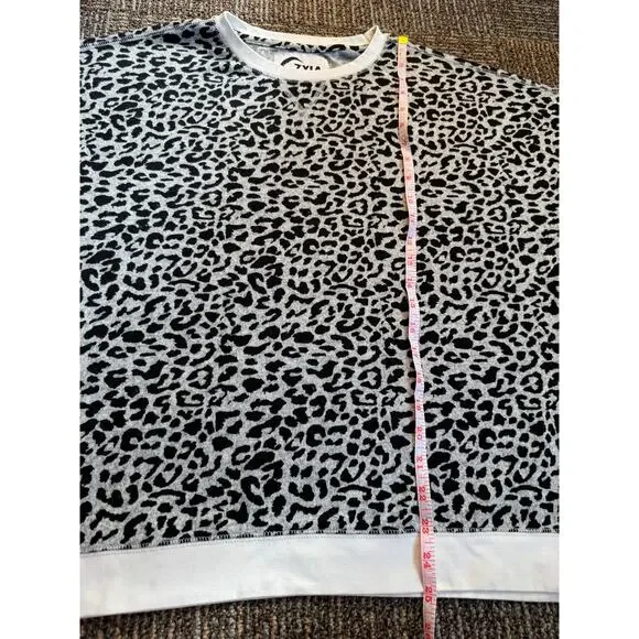 Zyia Active Sweatshirt Crew Lounge Cheetah Print Athletic Athleisure Size XXXL - Picture 4 of 7